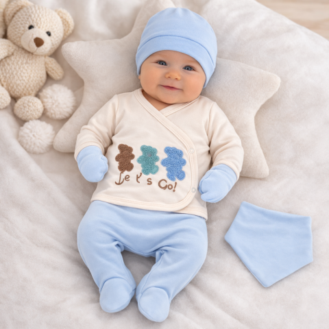 Seturi nou nascuti (0-3 luni) - Set 5 piese nou nascuti baieti NZ Serde