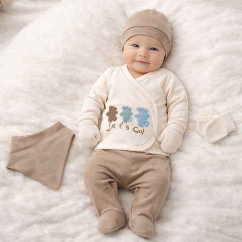 Set 5 piese nou nascuti baieti NZ Serde Bej [2]