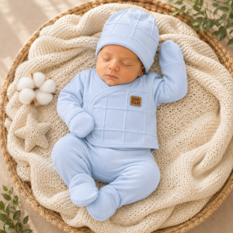 Esentiale nou-nascuti - Set 5 piese pentru nou nascuti- Albastru