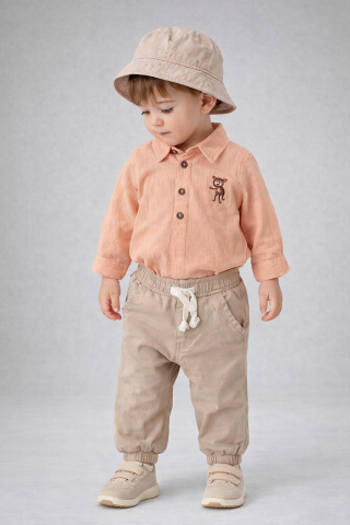 Set bebe elegant camasa body pantaloni si palarie Oryeda [1]