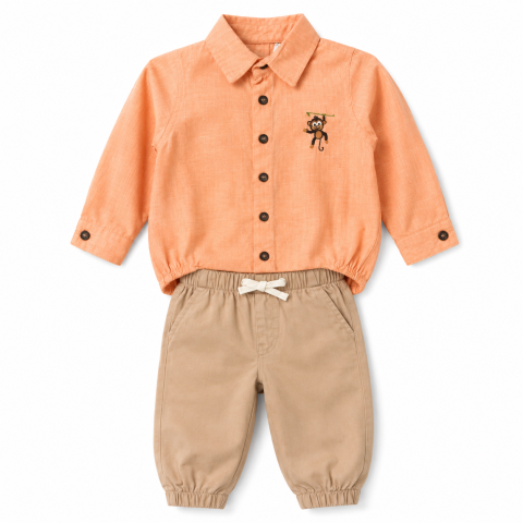 Set bebe elegant camasa body pantaloni si palarie Oryeda [1]
