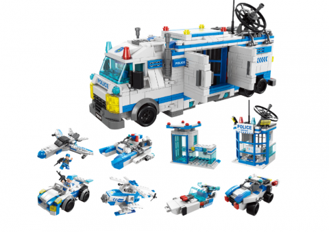 set-constructie-politie-barca-elicopter-avion-alb-albastru-Bebelul [1]