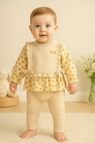 Set bluzita si pantaloni - Set bluzita si pantaloni Moeboon cu model floral