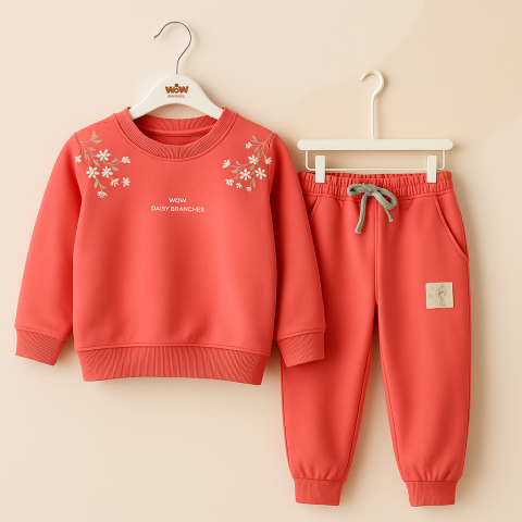 Imbracaminte - Set bluzita si pantaloni WOW pentru fete Corai