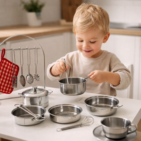 Jucarii Copii - Set Oale din Otel Inoxidabil pentru Copii – 23 Piese
