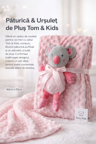 Set Cadou Bebeluși: Păturică & Ursuleț [2]