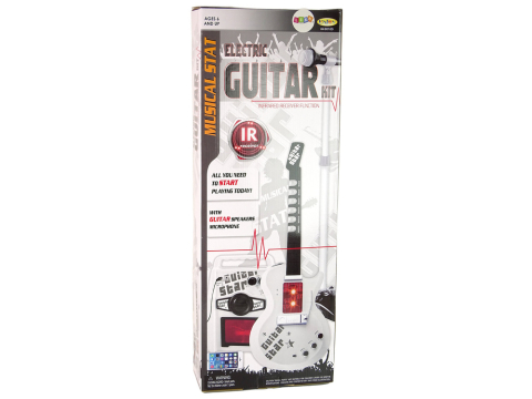 Set chitara electrica cu microfon si boxa, conectare telefon, lumini si melodii (6+ ani) | Alb [5]