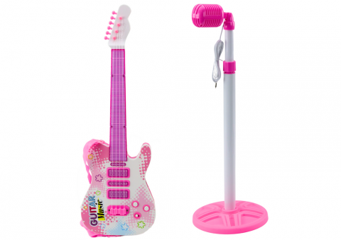 chitara-electrica-roz-stativ-microfon-copii-Bebelul [1]