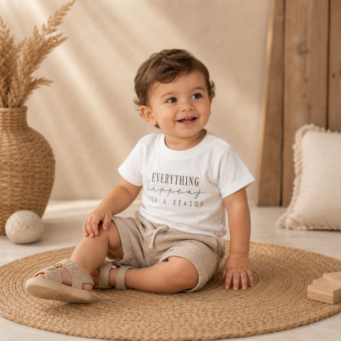 Set copii vara camasa verde tricou si pantaloni scurti bej texturat casual [3]