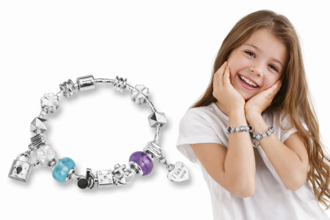 Interactive, educative si muzicale - Set Creativ bratara cu 18 charmuri pentru fetite