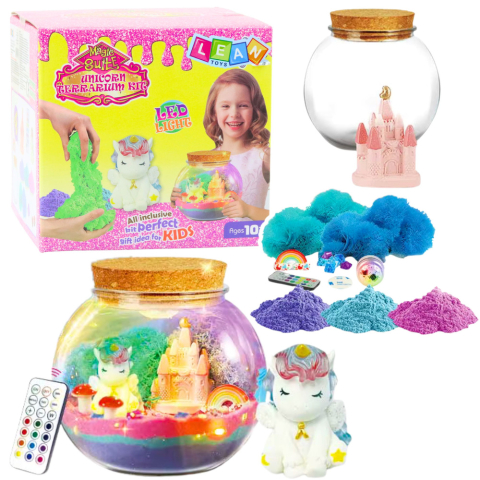 Creative - Set creativ DIY terariu cu mic unicorn lampa LED si telecomanda