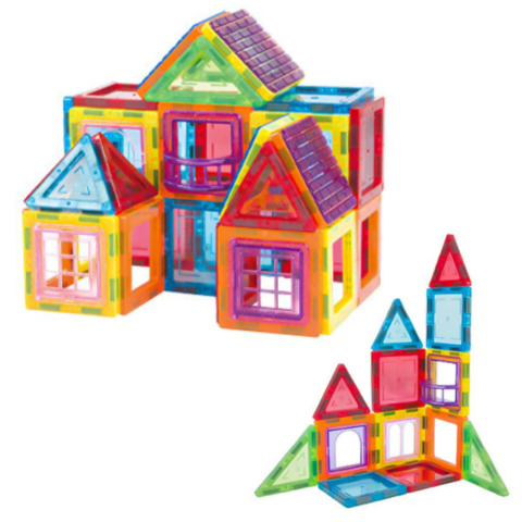 Set cuburi magnetice de construit, educative, colorate, 70 piese [2]
