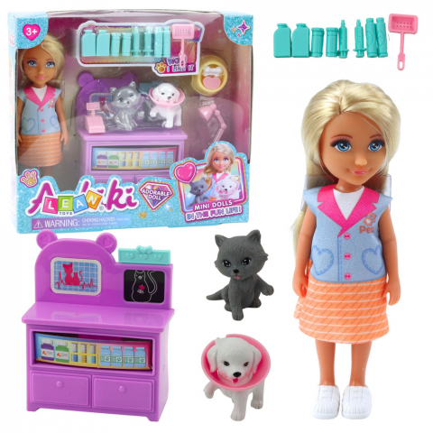 Jucarii Copii - Set de accesorii pentru tratament pentru câini și pisici mini-păpușă veterinară