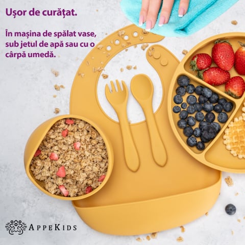 Set Diversificare, AppeKids, 100% Silicon, Classic - GALBEN [4]