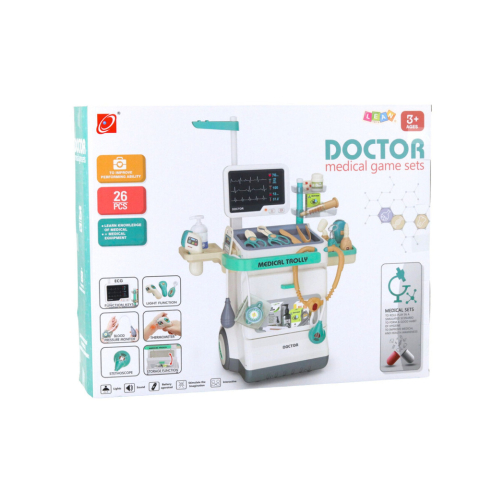 Set doctor cu carucior si accesorii medicale, radiografie, EKG, lumini si sunete, 26 [4]