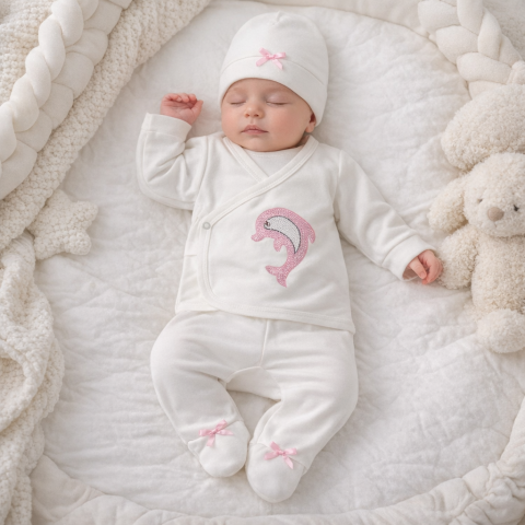 Seturi nou nascuti (0-3 luni) - Set fetite 5 piese UKO baby nou nascuti