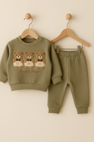Set hanorac cu trei ursuleti si pantaloni bebelus [1]
