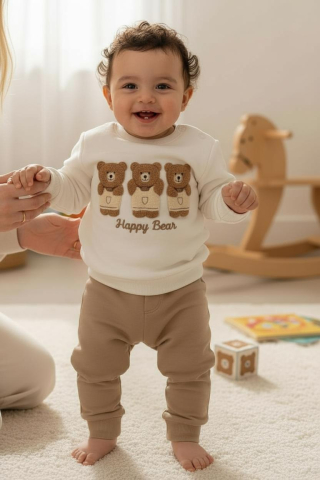Set hanorac si pantaloni bebelus „Happy Bear” [2]