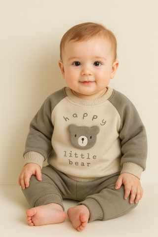 Set hanorac si pantaloni bebelus „Happy Little Bear” [1]