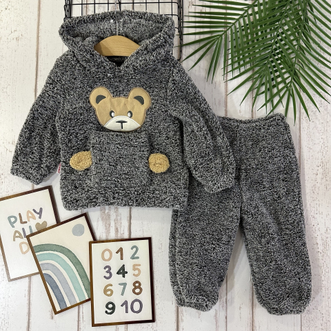 Set bluzita si pantaloni - Set hanorac si pantaloni Welsoft Pufos