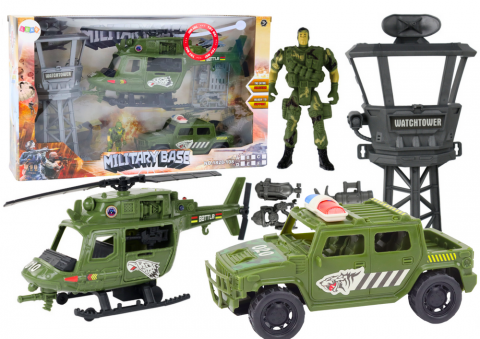 Jucarii Copii - Set joaca copii elicopter figurina vehicul tactic turn control lumini sunete