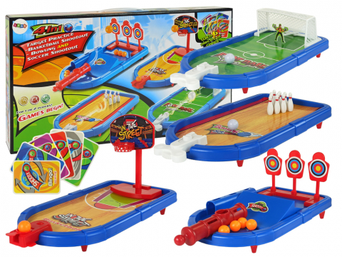 Jucarii Copii - set-jocuri-arcade-4in1-baschet-fotbal-popice-darts-Bebelul