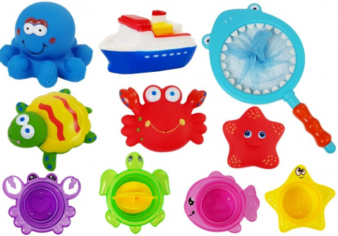 set-jucarii-baie-plasa-pescuit-animalute-bebelusi-baita-apa-Bebelul [1]