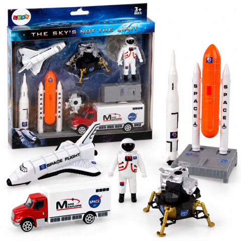 Jucarii educative si interactive - set-figurine-vehicule-explorare-spatiala-colorate-3ani-Bebelul