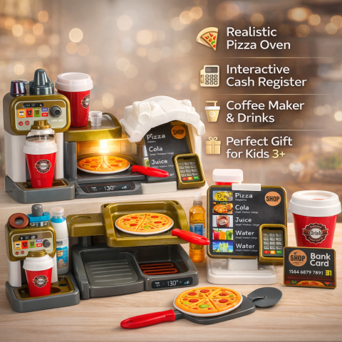 Supermarket - Set Magazin Pizza Cafetiera Bauturi Casa de Marcat