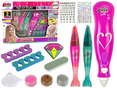Jucarii Copii - set-manichiura-pixuri-unghii-glitter-diamante-fetite-Bebelul