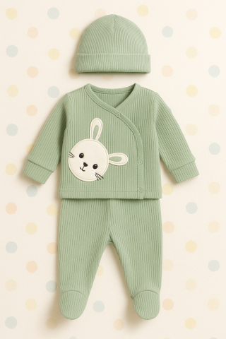 Set Nana 3 piese bebelusi – bluza, pantaloni si caciulita din bumbac 100% [1]
