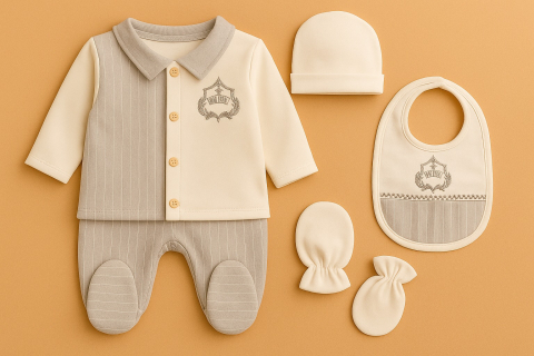 Set Nou Nascut 5 Piese Baby Point 0-3 Luni, 100% Bumbac [1]