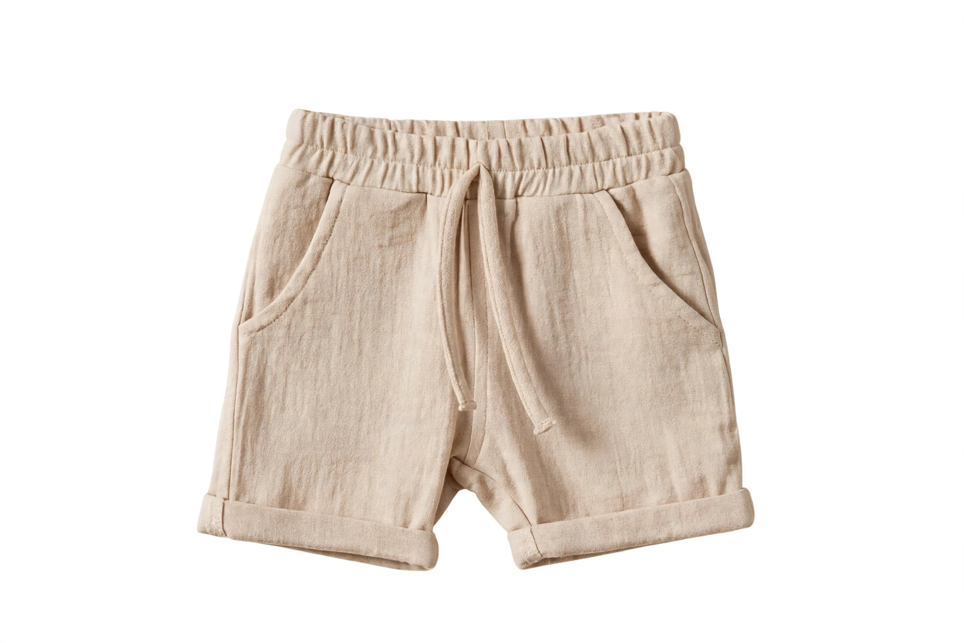 Set pentru copii 3 piese CONCEPT cu camasa texturata, tricou si pantaloni scurti bej, 6-24 luni [5]