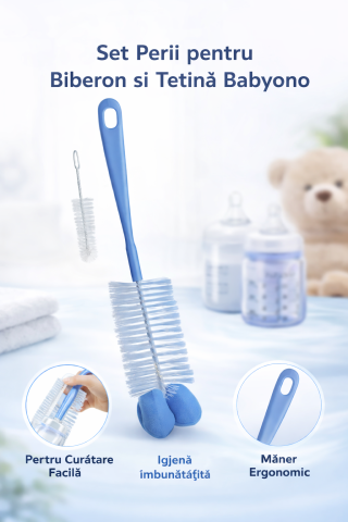 Perii pentru biberoane si tetine - Set perii pentru biberon si tetina, Babyono