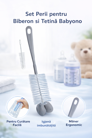 Igiena si ingrijire - Set perii pentru biberon si tetina, Babyono