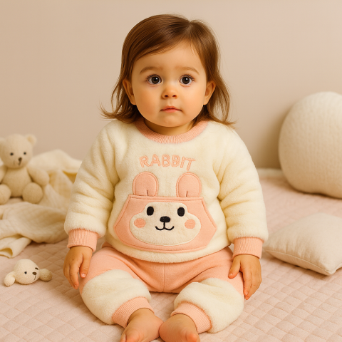 Set Pufos cu bluzita si pantaloni pentru Bebelusi - Rabbit [1]