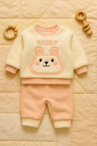Set Pufos cu bluzita si pantaloni pentru Bebelusi - Rabbit [2]