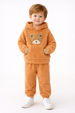 Set bluzita si pantaloni - Set pufos hanorac si pantaloni Welsoft - Brown