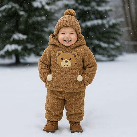 Imbracaminte - Set pufos hanorac si pantaloni Welsoft - Brown