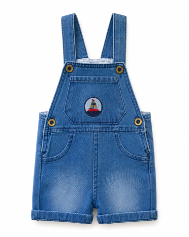 Set salopetă tip denim cu cămașă pentru băieți, 6–24 Luni [5]