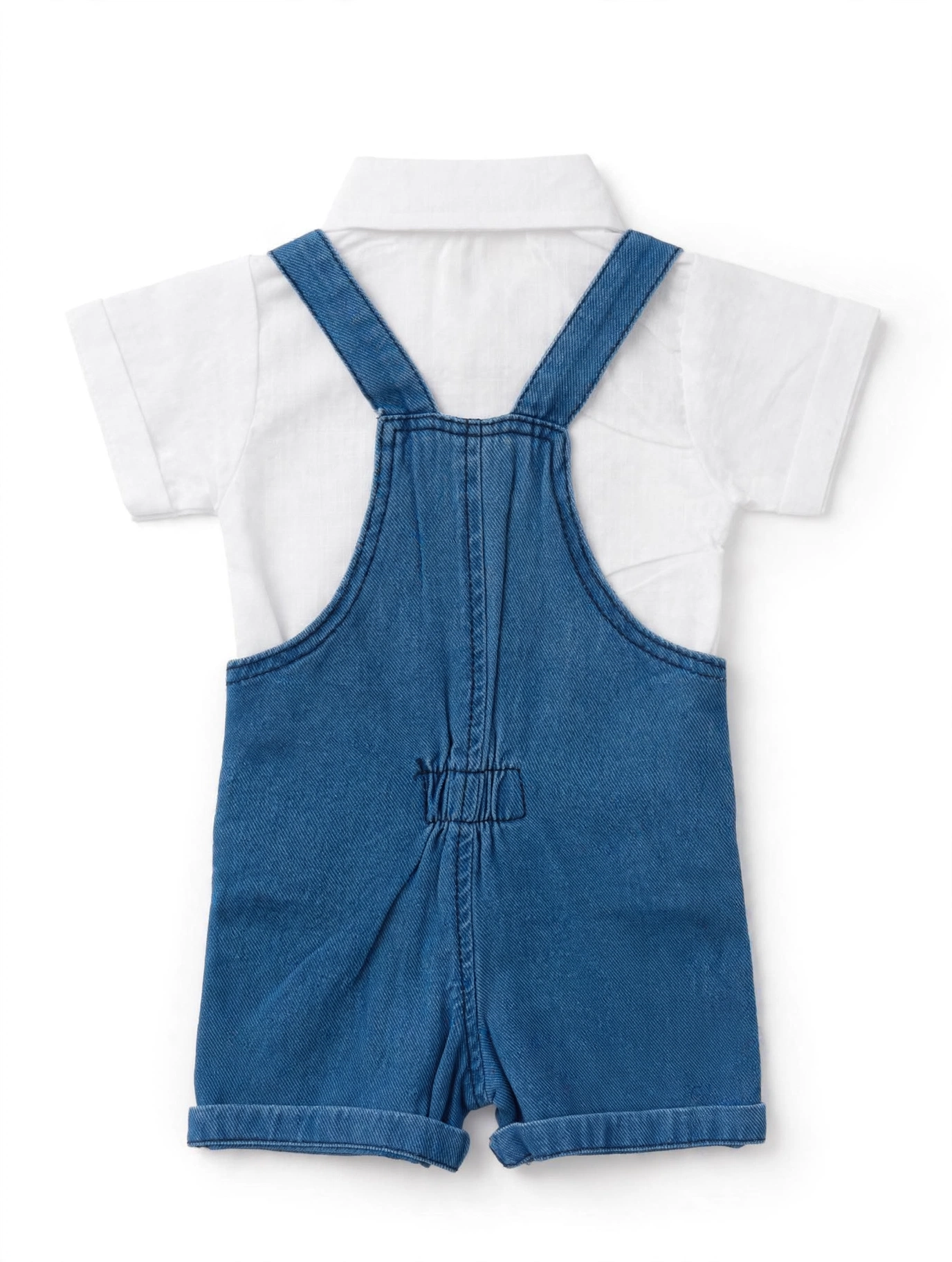 Set salopetă tip denim cu cămașă pentru băieți, 6–24 Luni [2]