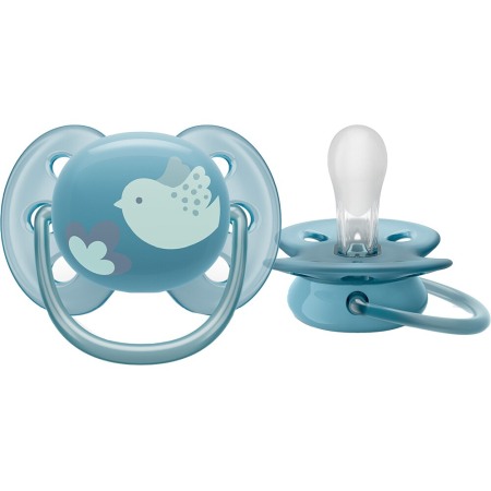 Suzeta PHILIPS AVENT Ultra Soft, 6-18 luni, 2 buc, GRI-Albastru [4]