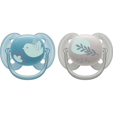 Suzeta PHILIPS AVENT Ultra Soft, 6-18 luni, 2 buc, GRI-Albastru [1]