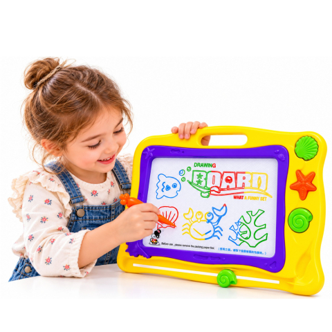 Table de desen si proiectoare - Tabla magnetica copii desen stampile fundal colorat Bebelul