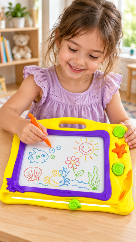 Tabla magnetica copii desen stampile fundal colorat Bebelul [1]