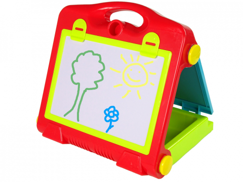 Tabla pliabila 2in1 valiza marker creta copii Bebelul [3]
