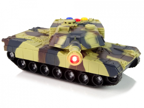 tanc jucarie copii maro camuflaj lumini sunete 1-32 Bebelul [2]