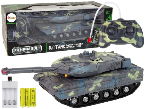 Tancuri R/C - Tanc Militar cu Telecomanda Moro, Sunete de Impuscaturi, LED, 34 cm