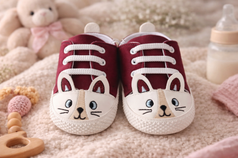 Tenisi - Tenisi bebelusi pisicuta visiniu talpa alba LEONCINO