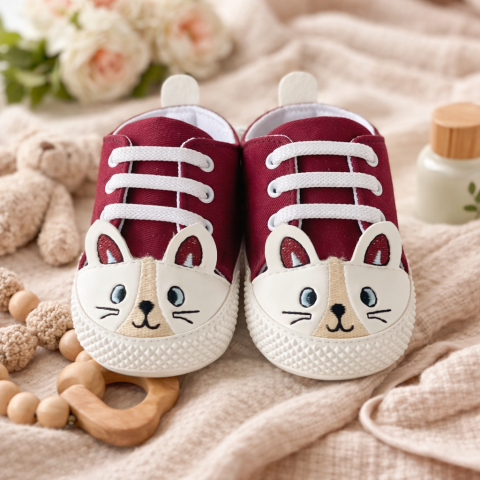 Tenisi - Tenisi bebelusi pisicuta visiniu talpa alba LEONCINO